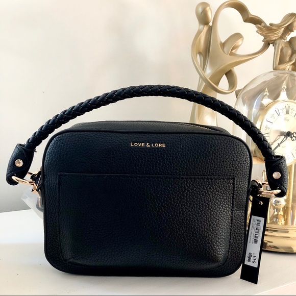 Love & Lore Handbags - 🆕 Black Vegan Leather Braided Crossbody Bag